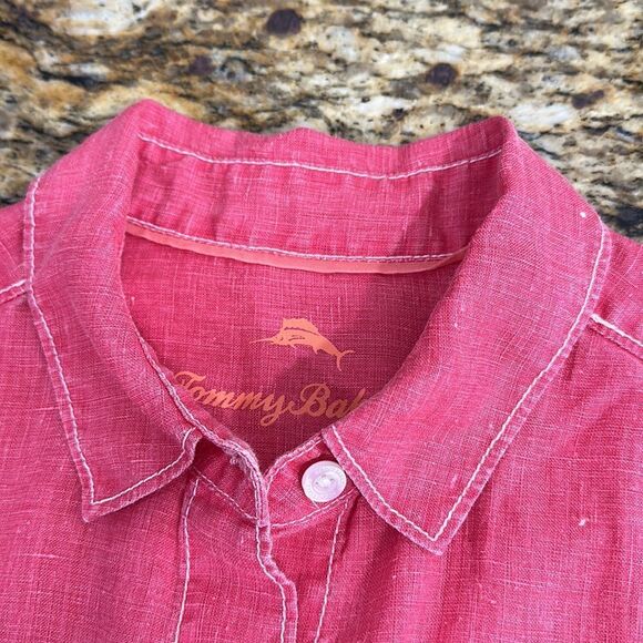Tommy Bahama Linen Pink Long Sleeve Button Down Shirt Size S - Picture 6 of 11